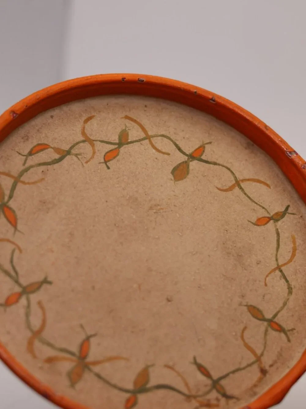 Vintage Hand-Painted Folk Art Tin Canister, Signed Sharon Landscape Storage